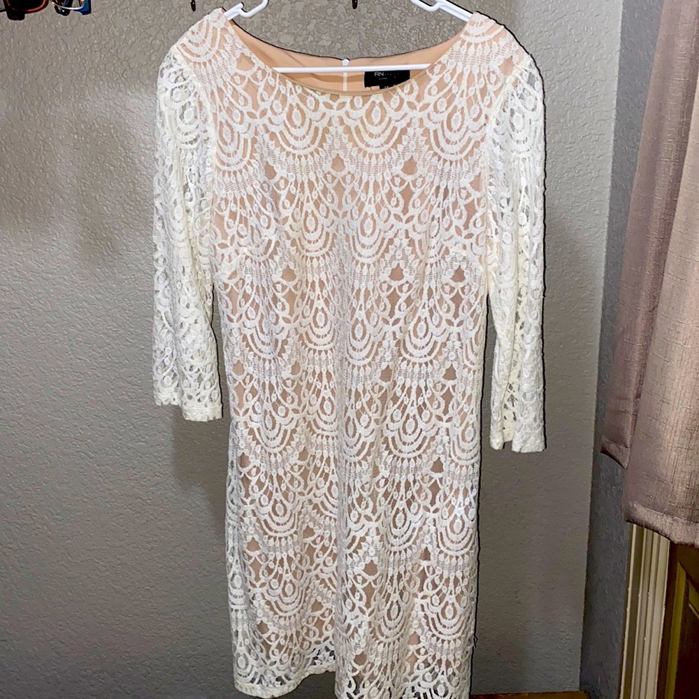 Women’s size 14 lace dress 3/4 sleeve knee length.